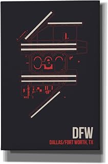Epic Graffiti 'DFW Airport Layout' by O8 Left, Canvas Wall Art, 40"x60"