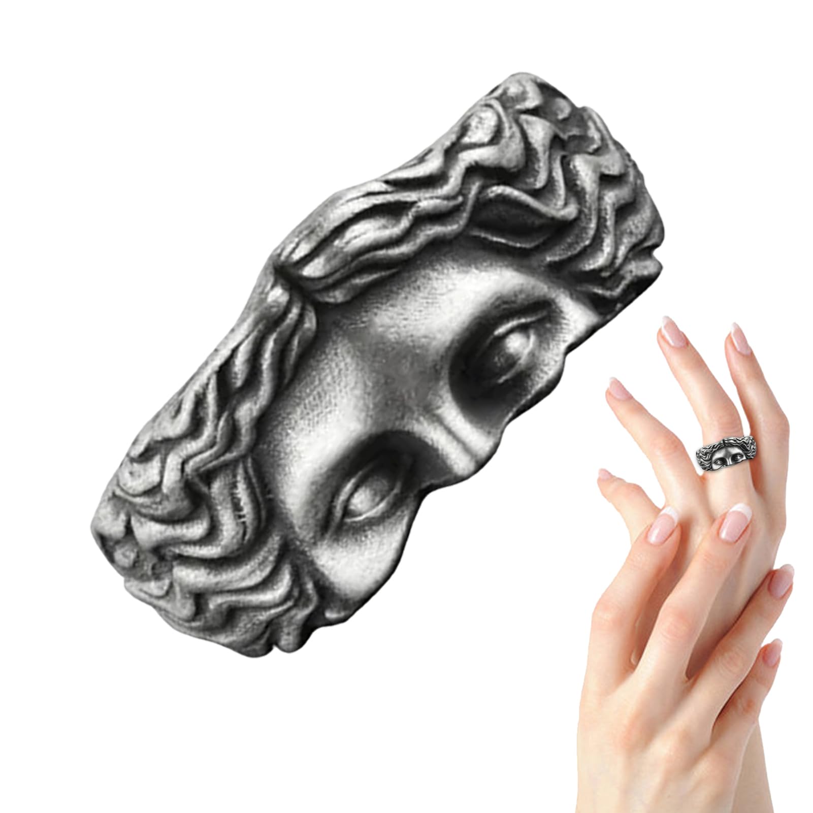 Anello Regolabile Venere Dea In Rame - Gioiello Greco Ispirato All'Amore E Alla Prosperità, Argento/Oro, Unisex - 2