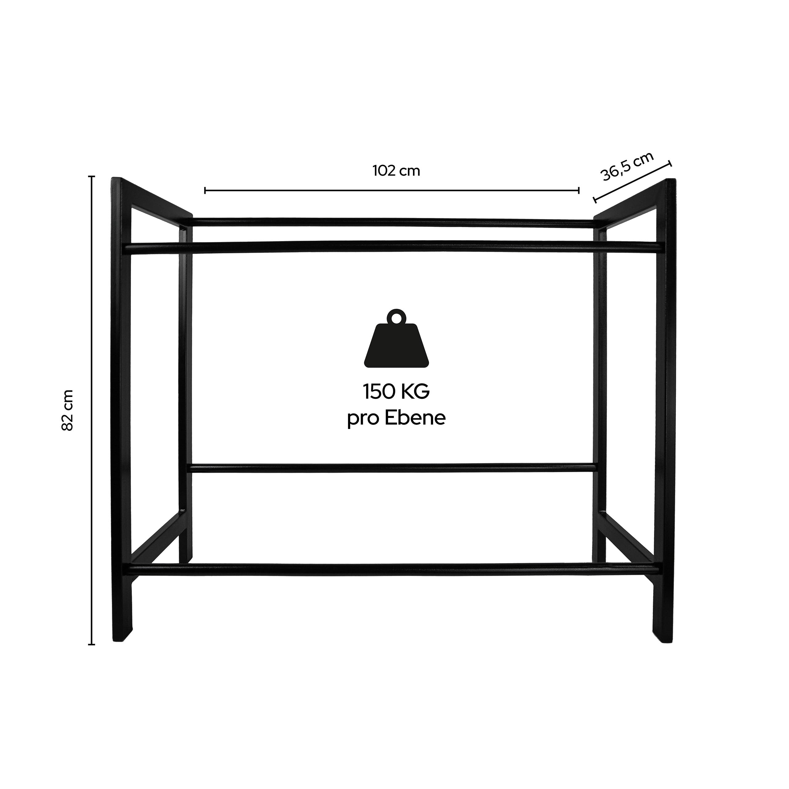 Getränkekistenregal für 6 Kisten – Elegant Stabiles Stahlregal, Pulverbeschichtet Schwarz, Einfache Montage, Ideal für Garage & Keller