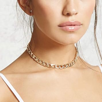Doubnine Chunky Necklace Choker Chain 