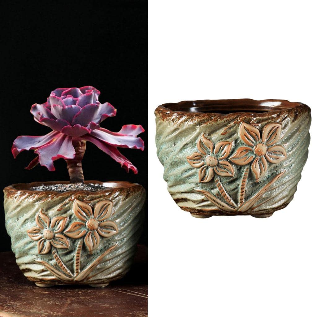 Succulent Plant Pot Cactus Flower Pot Decor Planter Pots Green 5.8x5x3.9in-image-39