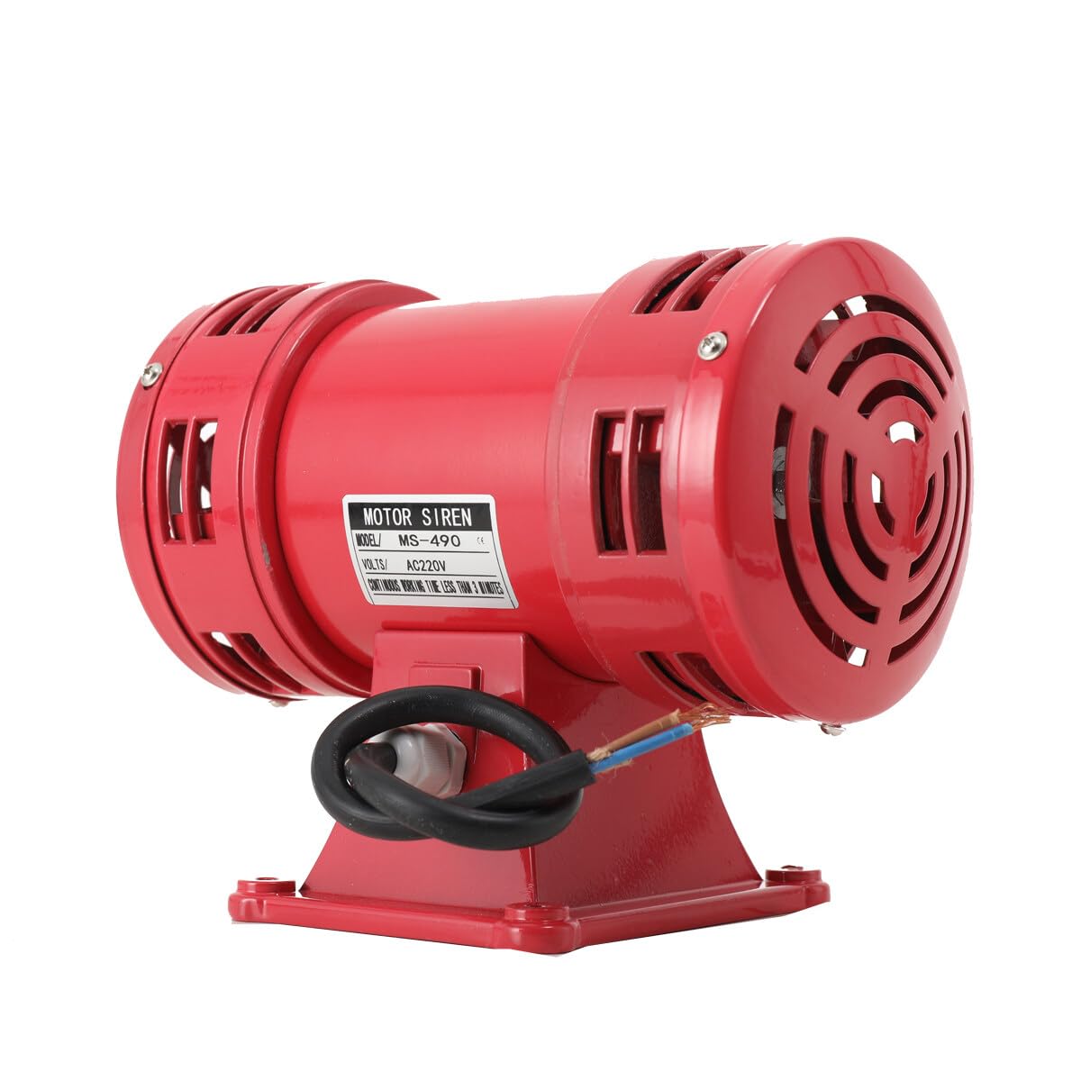 Sudeg Ms-490/Red Air Raid Siren 220V, 140Db Super Loud Alarm For Industry, Emergency, Ships & Airports