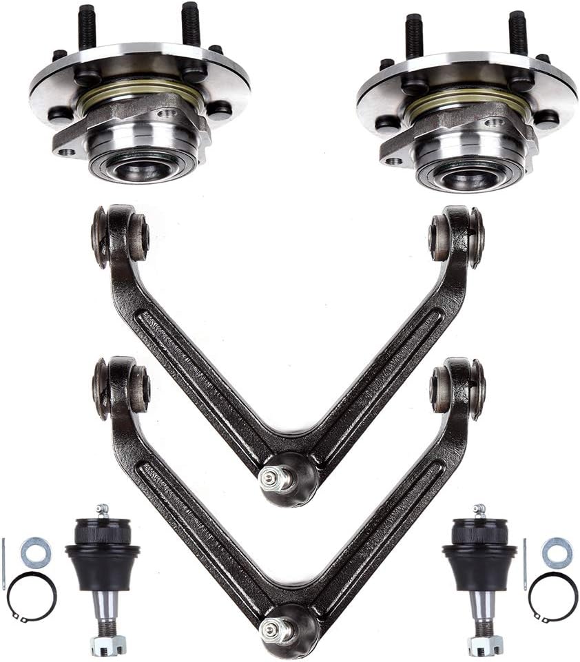 New Assembly 6-PC Front Lower Ball Joint Front Upper Control Arm And Ball Joint Front Wheel Hub Bearing Assembly Replacement For Dodge Ram 1500