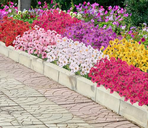 Image of Bassion 24 Bundles Artificial Flowers for Outdoors Decorations, Fuschia | UV resistant, silk fake flowers, realistic faux plants, outside planter window box porch garden home decoration