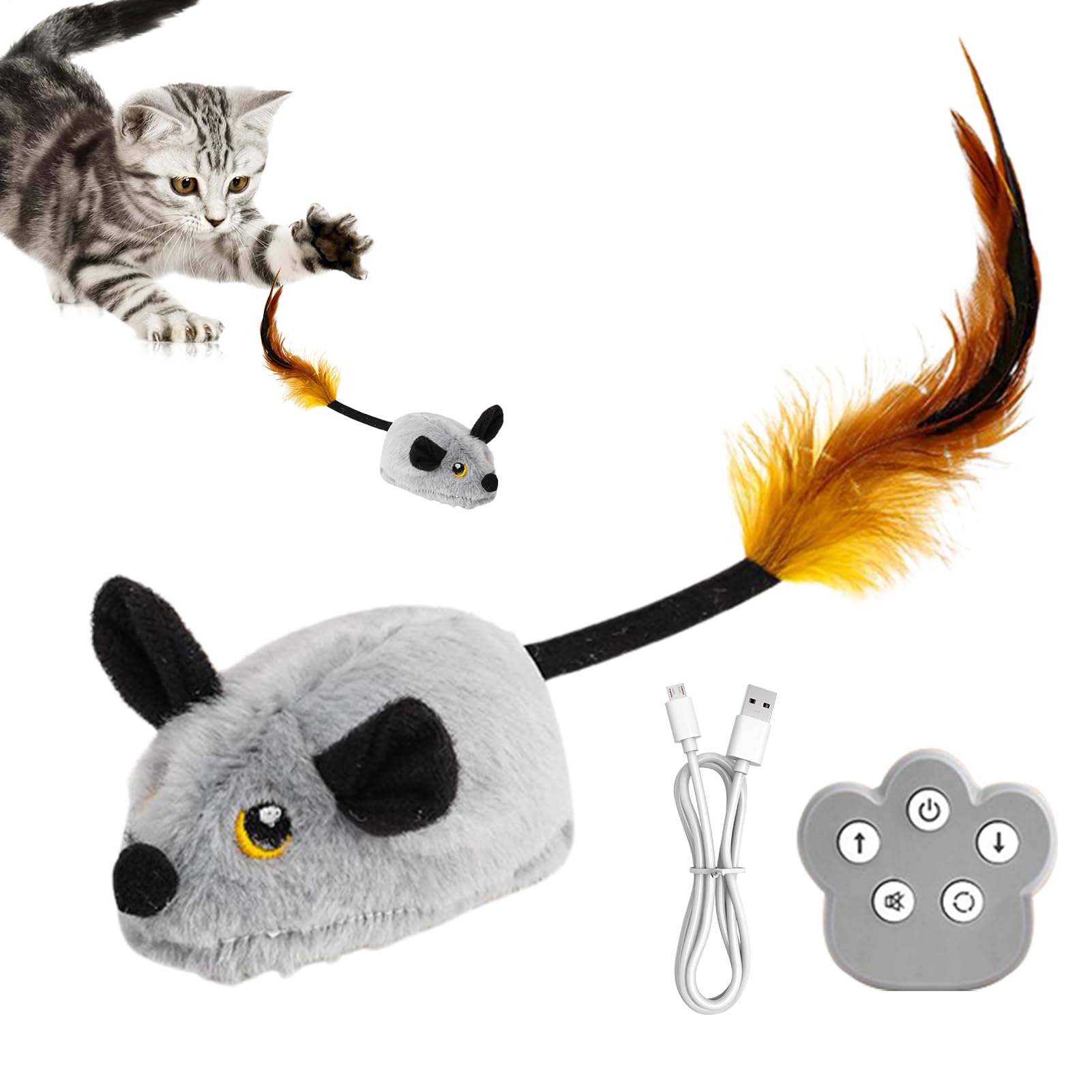 Jouet intelligent pour chat : peluche télécommandée anti-ennui