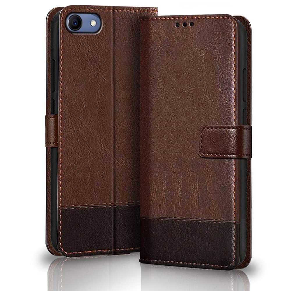 TheGiftKart Flip Back Cover Case for Realme 1 | Dual-Color Leather Finish | Inbuilt Stand & Pockets | Wallet Style Flip Back Case Cover for Realme 1 (Brown & Coffee) (B0BSTV1GFQ) Amazon Price History, Amazon Price Tracker