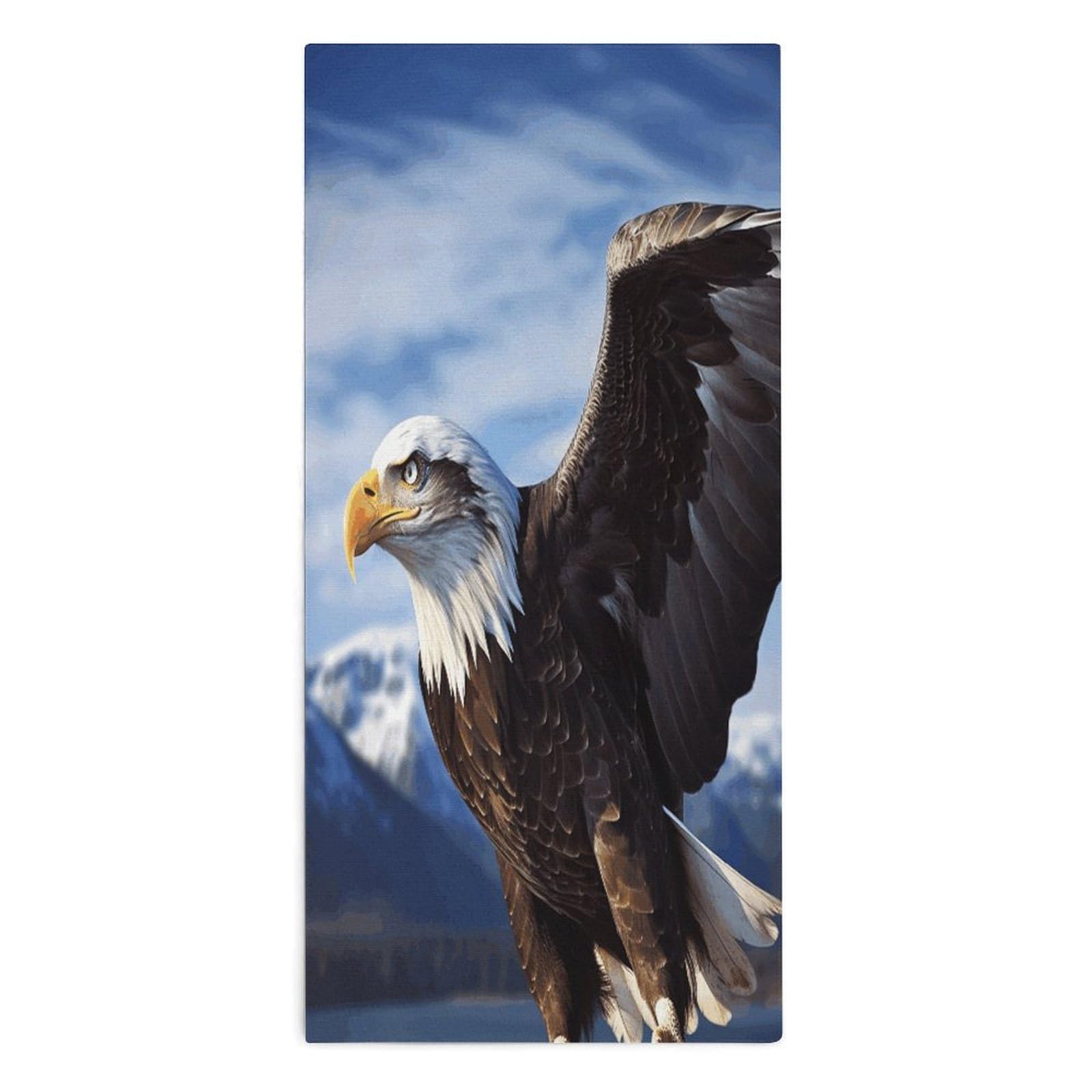 Fodpand Style Eagle1 Microfiber Towels, Decorative Bath Towel Soft & Lightweight, Hand Towels Multipurpose Use For Bathroom, Pool, Gym, Spa, And Hotel Use