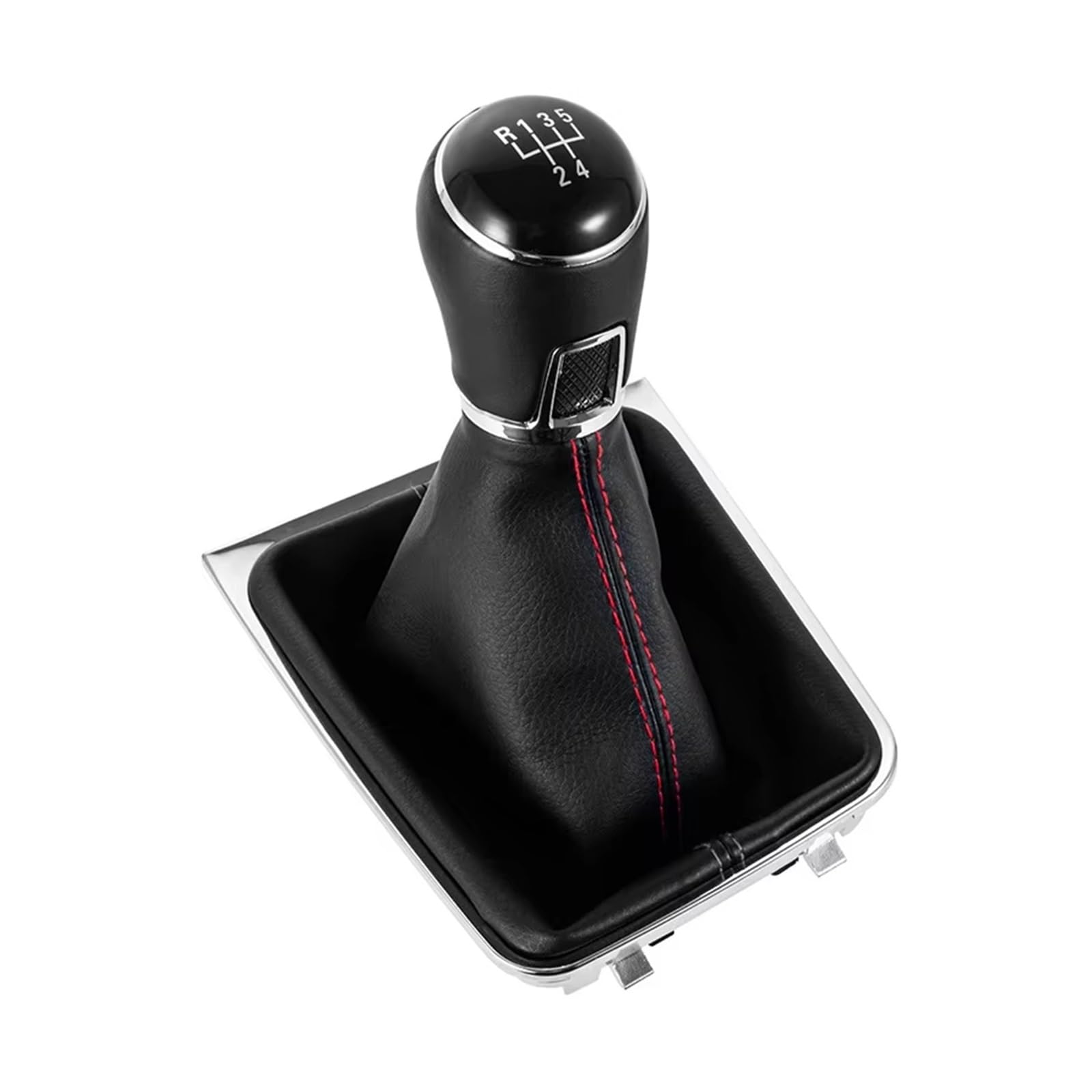 Qmtvfsrh 5Speed Red Line Car Gear Shift Knob Manual Gear Shift Knob 12Mm Pu Boot Lhd For Vw For Golf 7 Mk7 For Gti For Gtd For R 2013-2017(5Speed Red Line)