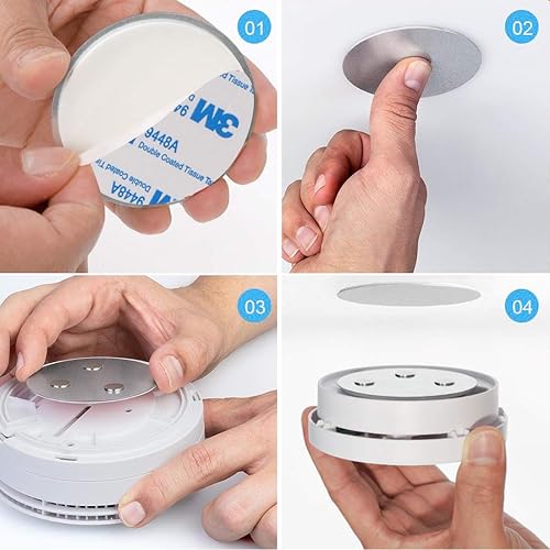 Miniatura 4 de Detector de humo magnético Almohadillas adhesivas magnéticas Almohadillas adhesivas magnéticas 3 piezas de alarma de humo magnética Montaje de