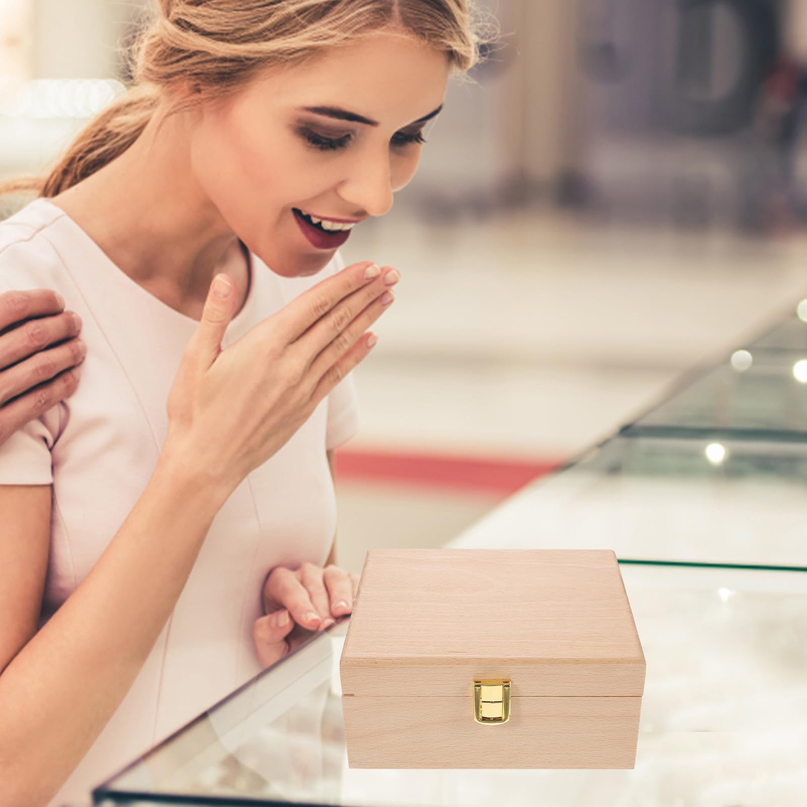 Ciieeo Praktische Holzbox für Schmuck mit Retro Schlossdesign und Glatter Verarbeitung Geeignet als Geschenkbox und Aufbewahrung für Zuhause