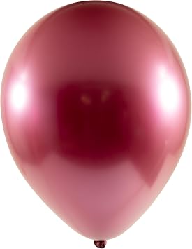 12 Inches Shiny Metallic Latex Chrome Balloons Pack of 50 for Birthday, Weddings, and Events Decoration Red