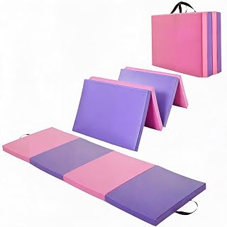 6.2Ft Gymnastics Mat,Thick Exercise Mat with Carrying Handles,Folding Tumbling Mat for Yoga, Pilates, Stretching