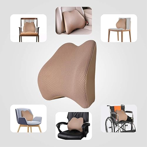 Miniatura 36 de Cojín de apoyo lumbar de espuma viscoelástica para asiento de automóvil; ideal como apoyo para la espalda media/baja para asiento de auto, silla