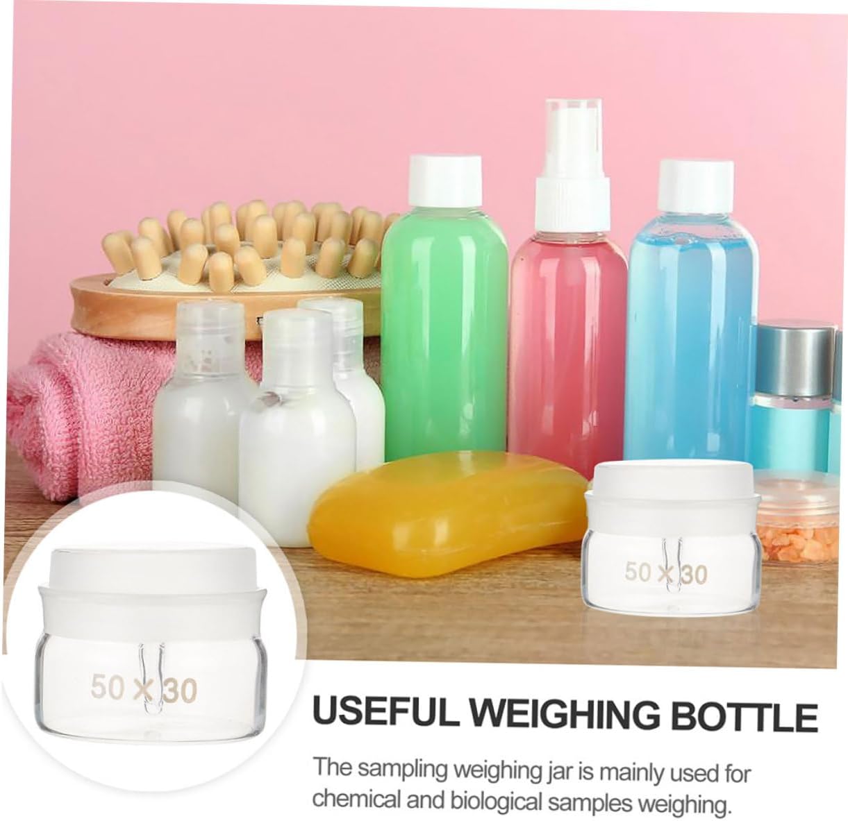 3pcs Sampling Weighing Jars Glass Experiment Weighing Bottles for Labs Multi-functional Holders for Chemical Sample for Classroom Research Use