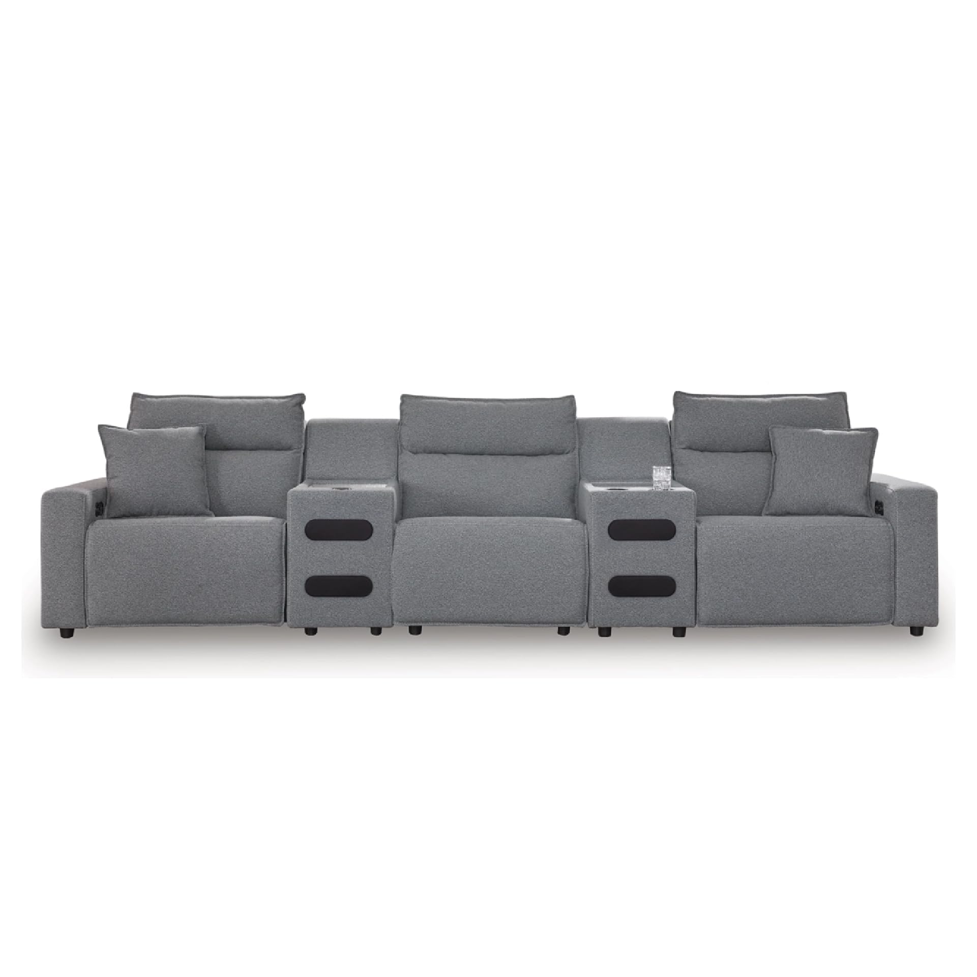 Signature Design by Ashley Power Reclining Sectional with Audio Consoles