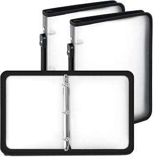 Teling 2 Pcs Zipper Binders with 3 Ring Zipper Binder, Refillable Plastic Clear File Organizer Planner for Projects, Assignments, Memos, School Work (1 Inch,White)