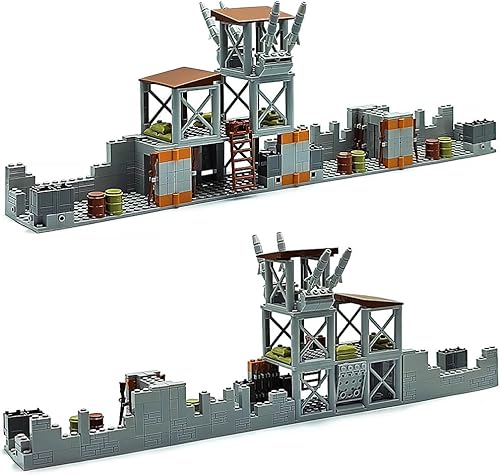 Miniatura 4 de ZHX Juego de ladrillos de construcción de base militar para minifiguras del ejército, accesorios de guerra, base de defensa, armas, armas, bloque de