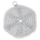 Socialme-eu Limpiador de Acero Inoxidable Fregadora de Limpieza Neto Fregona de Hierro Fundido Herramienta de Cocina Ollas de Lavado Sartenes (Redondo)