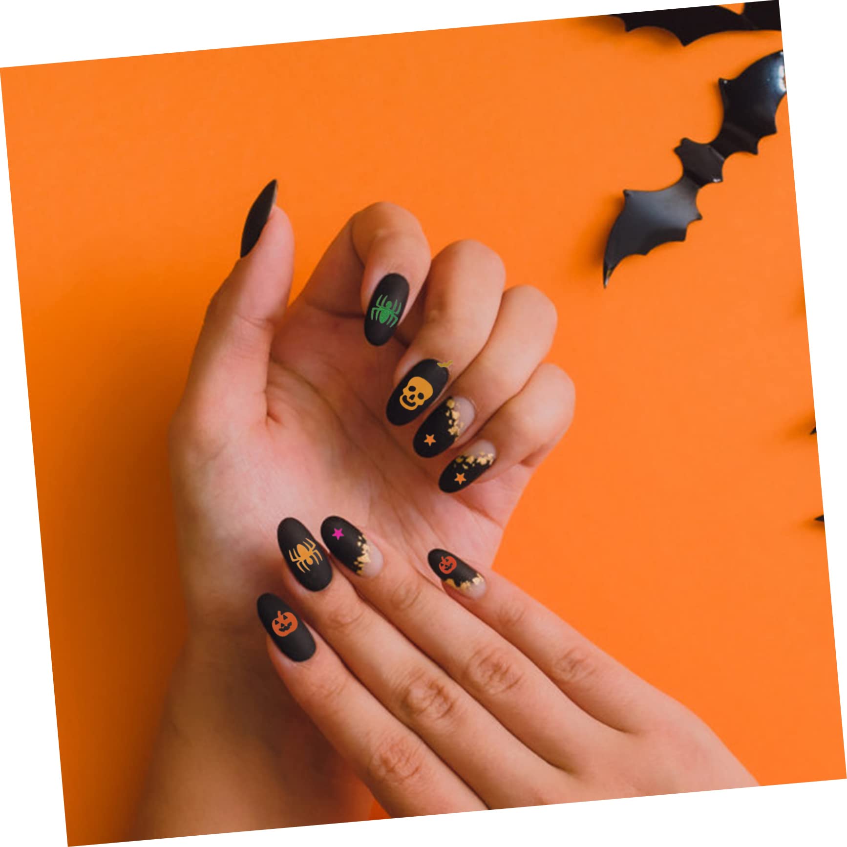 Didiseaon 4 Set Adesivi Per Unghie Di Halloween Gemme Appiccicose Parà Neon Tagliaunghie Adesivo Per Unghie Tavolozza Glitter Pennelli Per Unghie Robaccia Gel L'animale Domestico 3 Scatole*4