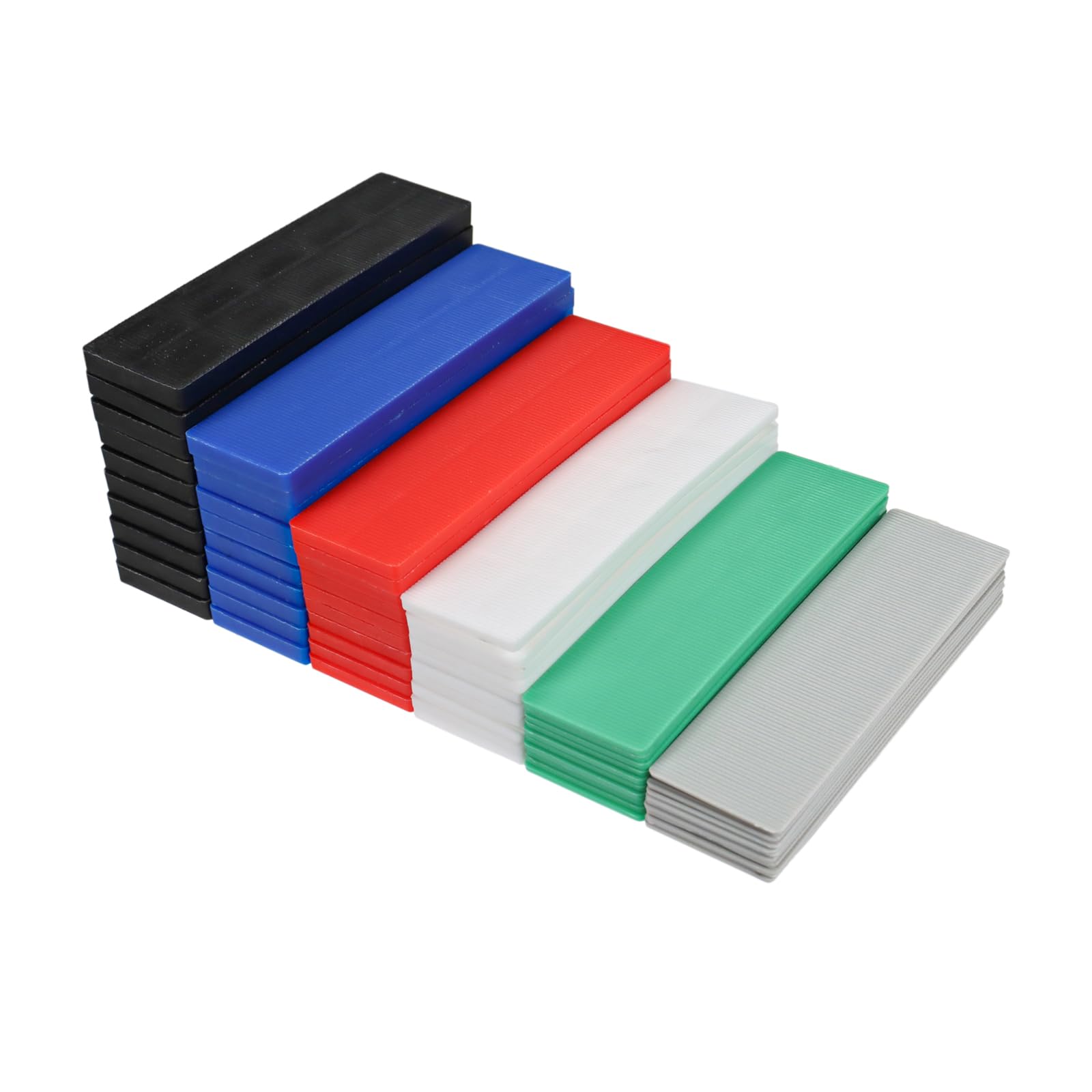 DBOO 28mm x 100mm Flat Plastic Glazing Packers 60 Pcs Mixed 1-6mm Window Glazing Glass Flat Plastic Packers Durable Shim Spacers for DIY Window Door Frame Installations
