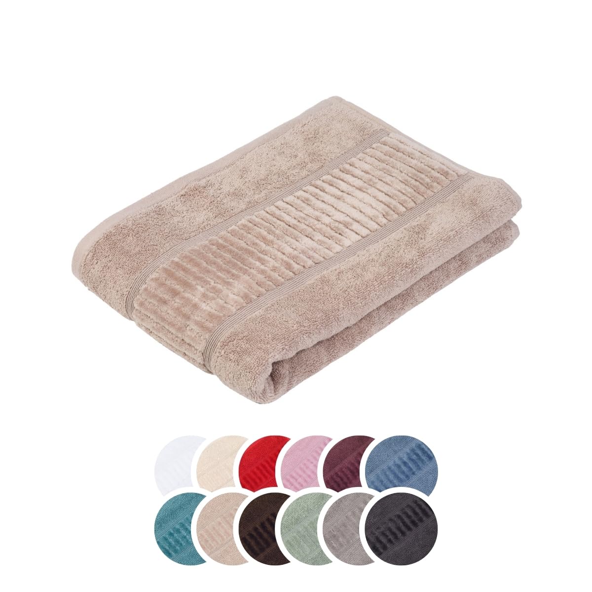 liebling Badetuch Bio Baumwolle, Serie Organic, 500 gr. / m², 100 x 150 cm, 60 Grad, saugstark, schnelltrocknend, Farbe: Taupe