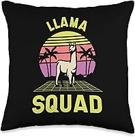 Vista 1 de Funny Llama Squad Sunset Cool Alpaca Team Llamas Throw Pillow