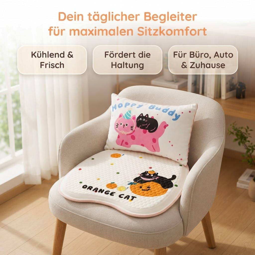 Gel Sitzkissen Orthopädisches Atmungsaktives Sitzkissen Kühlendes Stuhlkissen für s Sitzen im Büro Auto