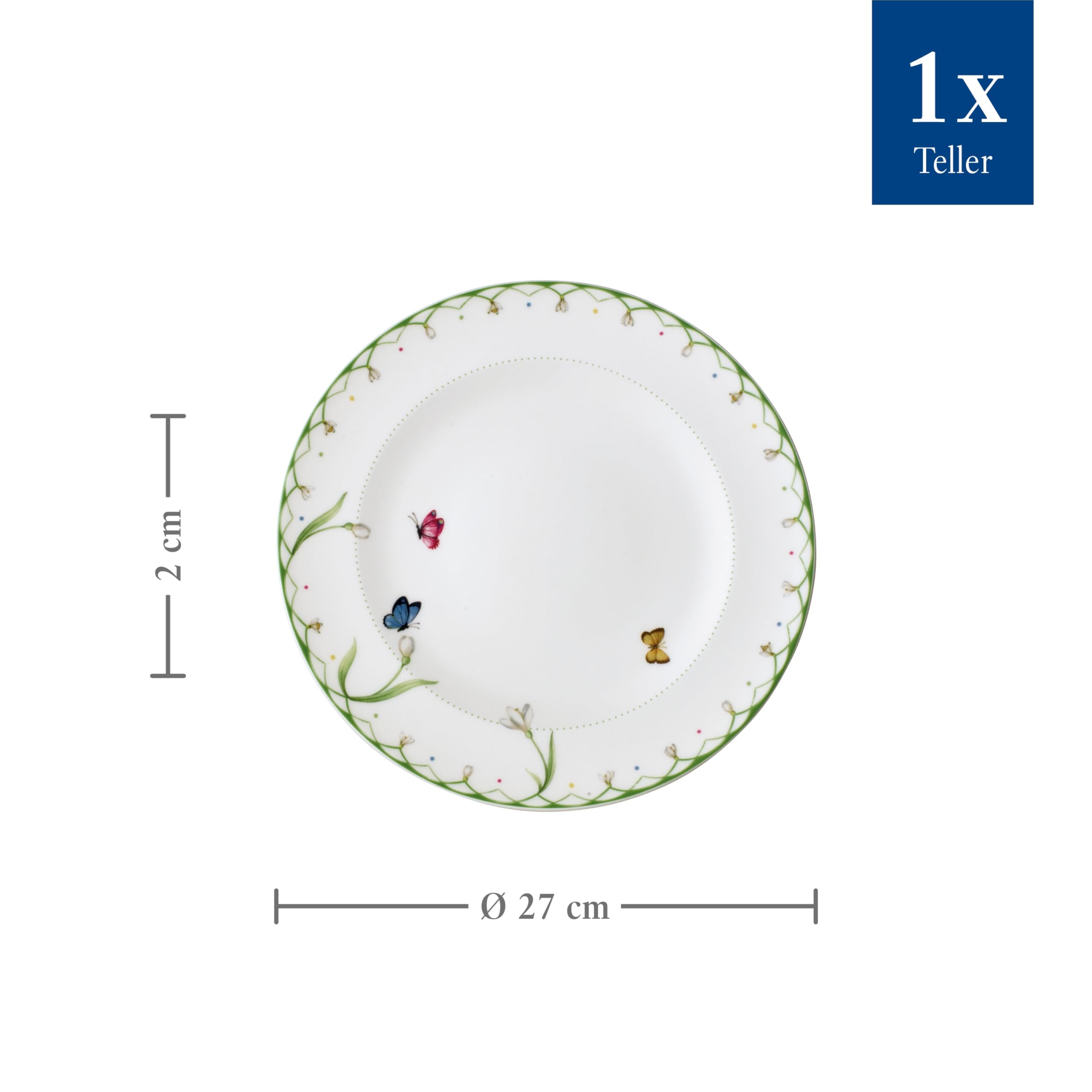 Villeroy & Boch Colourful Spring Dinner Plate (27 cm), Premium Porcelain, White/Coloured, 27 centimeters - Image 3