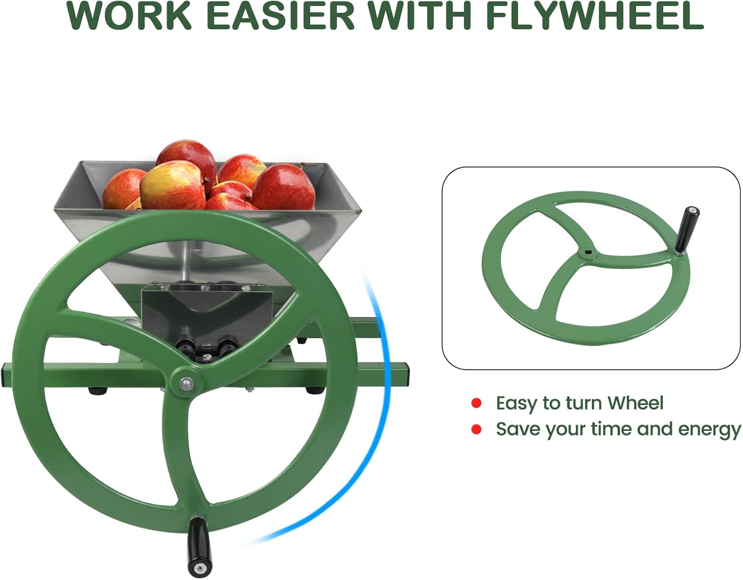 Fruit Wine Press and Crusher,100% Nature Apple&Grape&Berries Crusher Manual Juice Maker