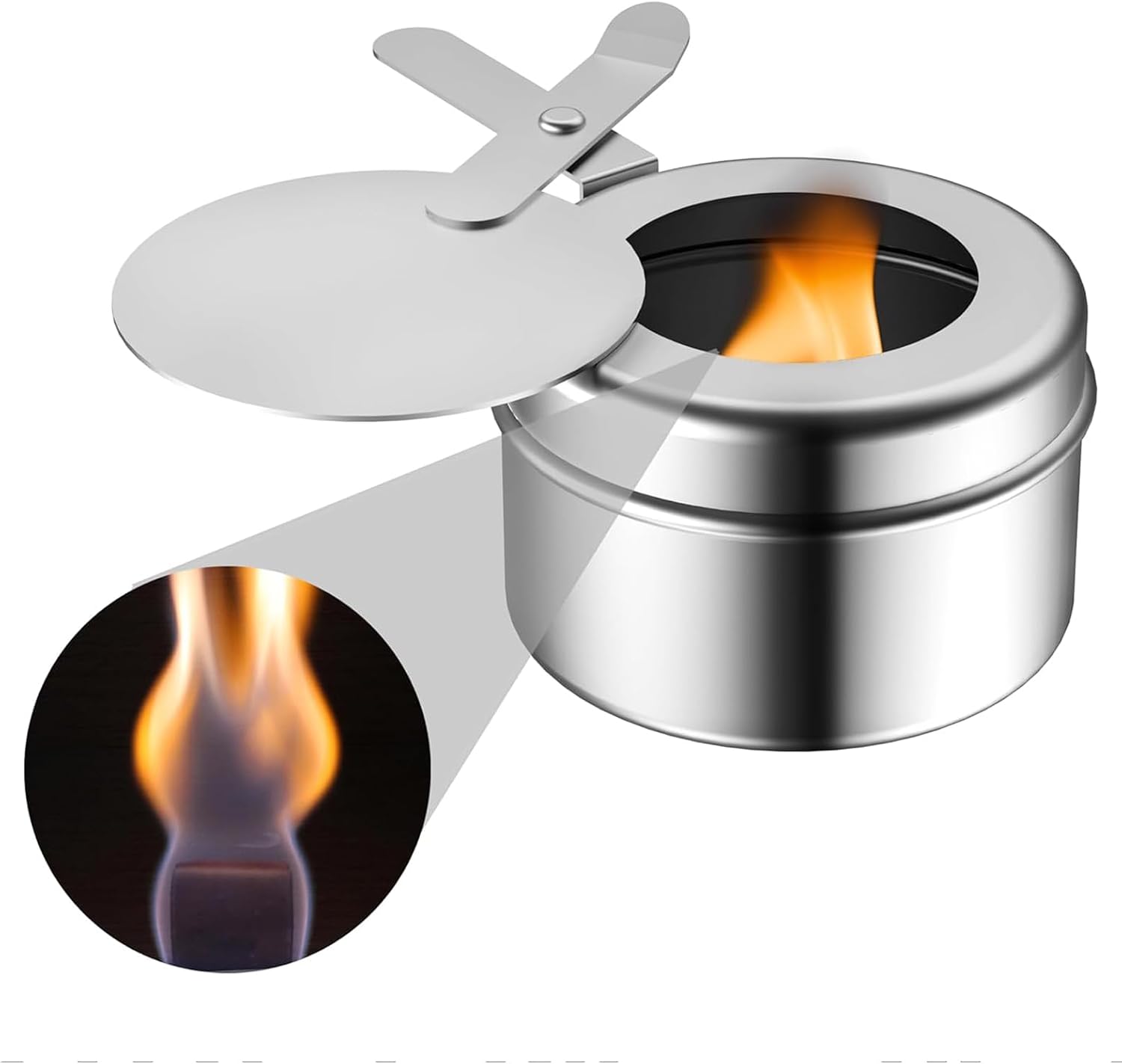 8 Pack Stainless Steel Chafing Fuel Holder with Safety Cover, Canned Heat Box Fuel Wick Holder for Chafing Dish, Buffet, Catering, Parties & Barbecue