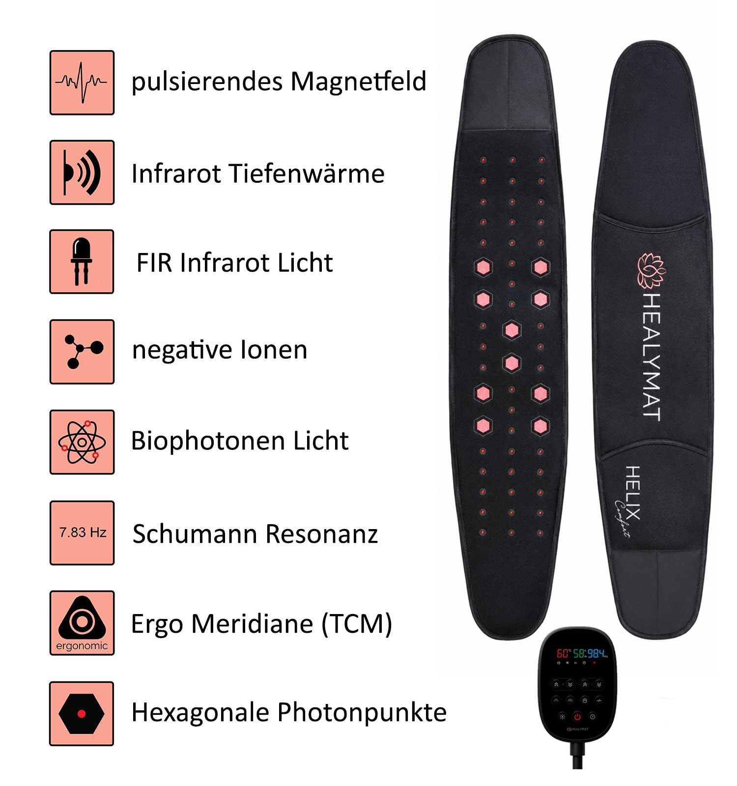 Frequenzgürtel, Wärmegürtel Rücken, Heizkissen für Rücken, Magnetfeldgürtel, Wärmekissen, Tiefenwärme, Infrarotrotlicht, Rückenwärmer, Heizgürtel, 6 Anwendungen in einem Gürtel zur Schmerzlinderung