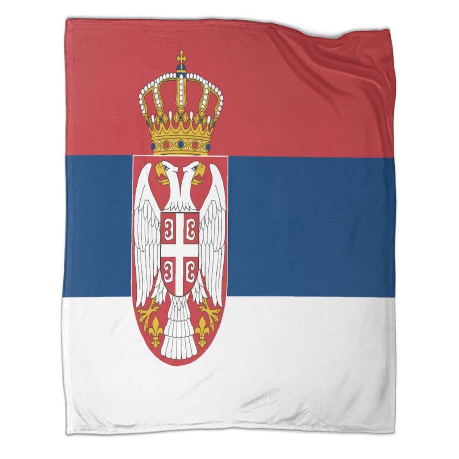 Flaggege von Serbien 3D Nationale Flaggege Gedruckt Decke Für Geschenke Für Mädchen Jungen Alle Jahreszeiten Super Weich Gemütlich Plüsch Wirft Decke Für Couch Sofa Bett Büro 60x80inch(150x200cm)