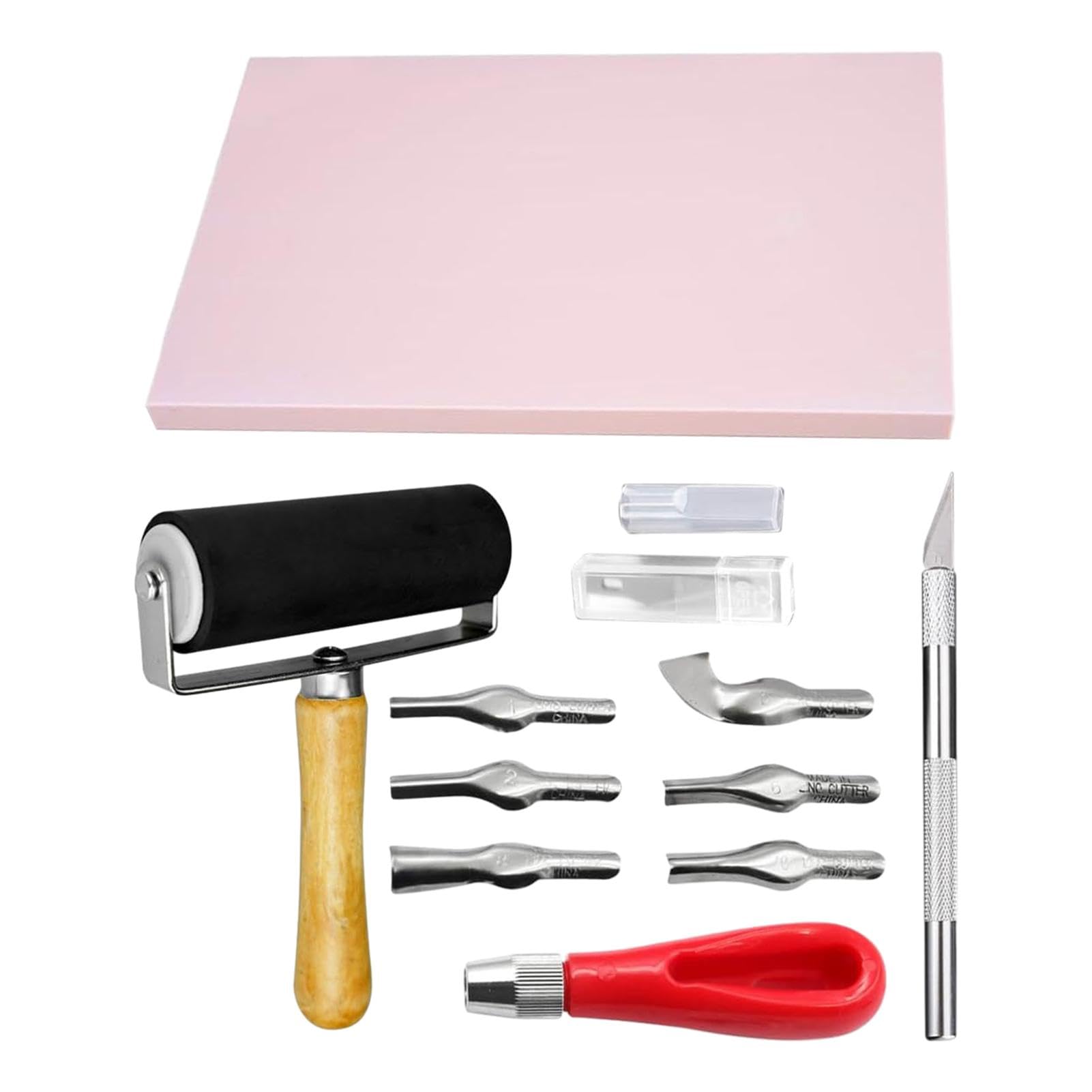 Kit de en caoutchouc, kit de gravure, bloc de sculpture en