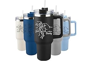 Fathers Day Gifts for Dad - Fist Bump Tumbler with Handle and Straw