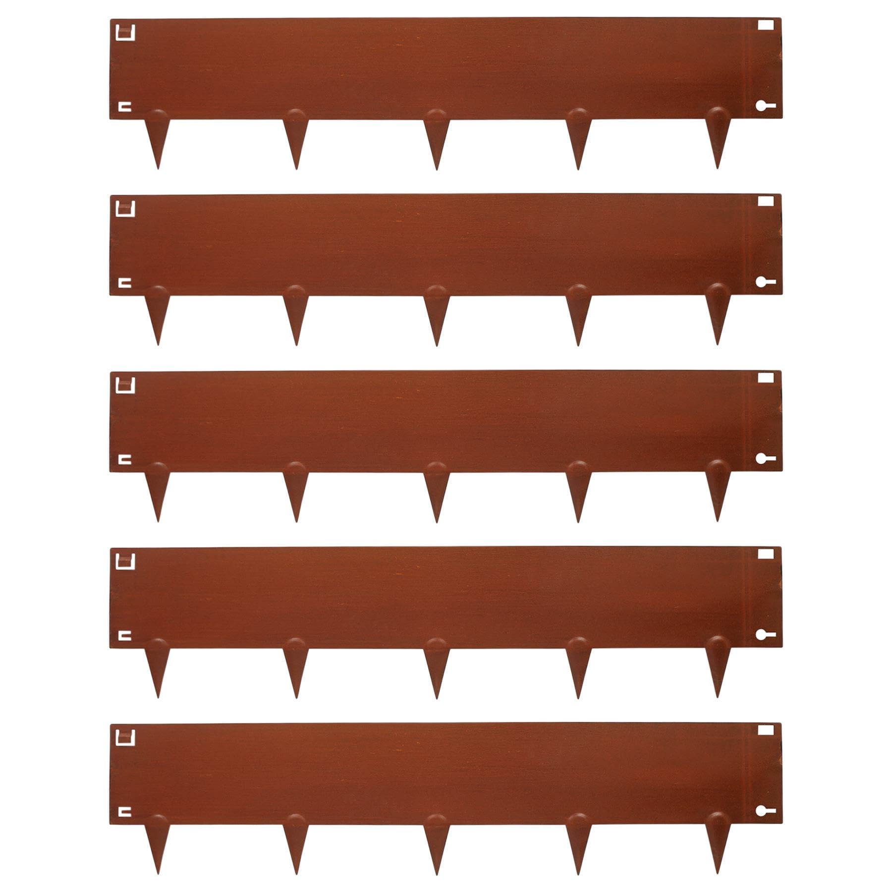 Harbour Housewares5M Lawn Edging Border - 16cm Face Height - Rust - Galvanised Steel Garden Border Edging Flexible Grass Landscaping Pathway Edge Strip