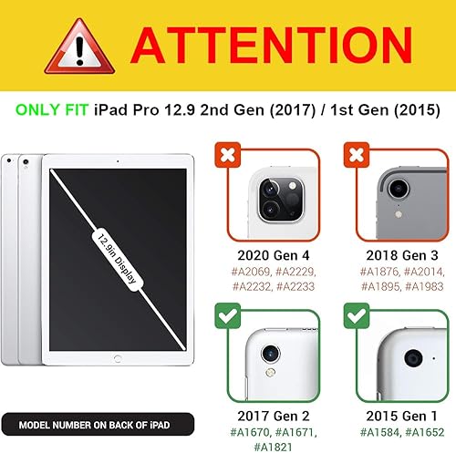 Miniatura 2 de Fintie Funda para teclado - iPad Pro 20172015 de 12.9 pulgadas (modelo antiguo) 1 y 2 generación, cubierta protectora de TPU suave, retroiluminación