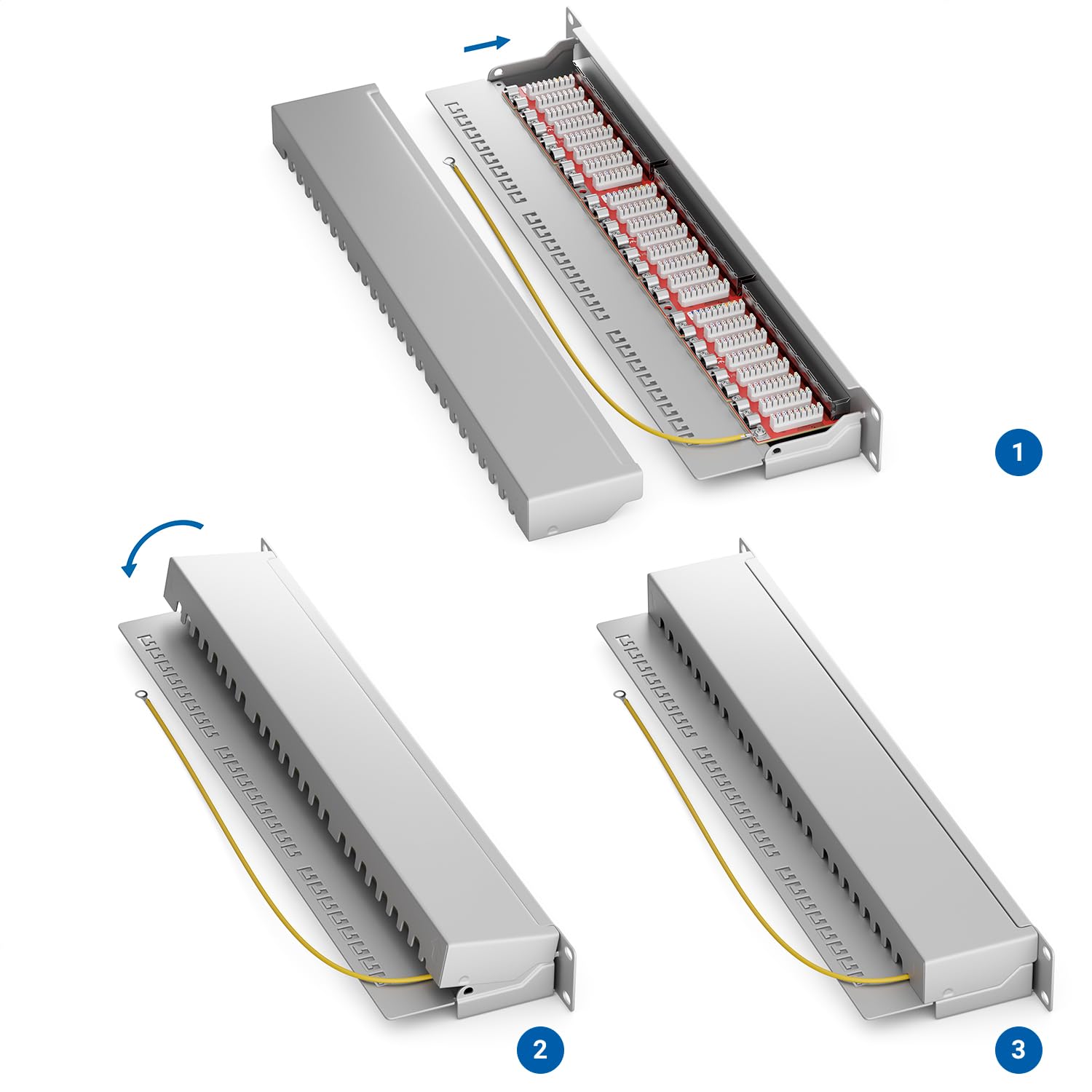 Patch Panel DeleyCON CAT6 - 24 Porte Schermato Per Rack 19 Pollici, Nero - Foto 7