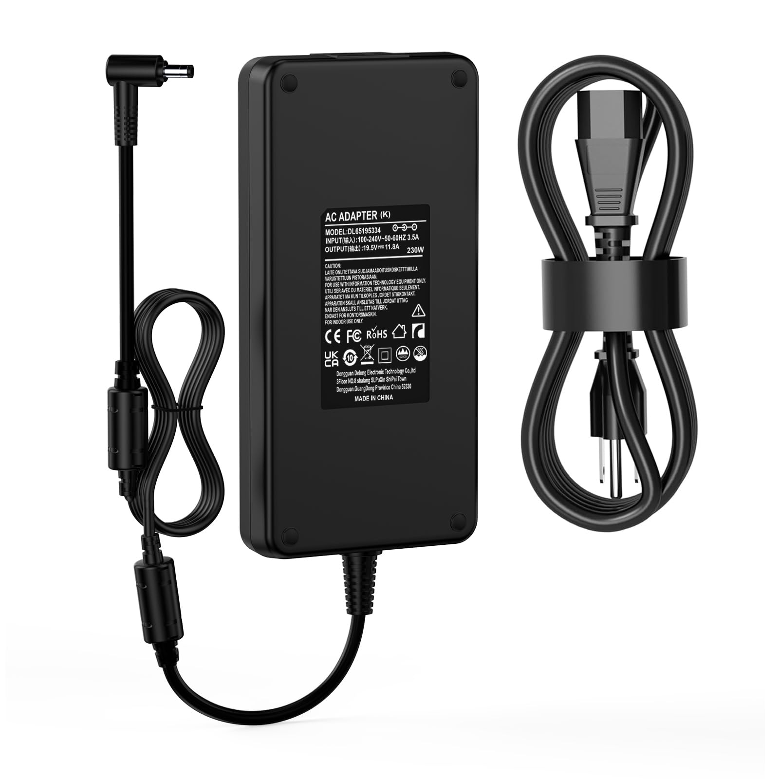 230W 19.5V 11.8A Laptop Charger Fit for Msi GS65 GS66 GS75 GS76 WS65 WS66 WS75, 5.5 x 2.5mm Round Tip 230W Charger for Msi Gaming Laptop, Replacement Charger for Eluktronics Max 15 17 Laptop Charger