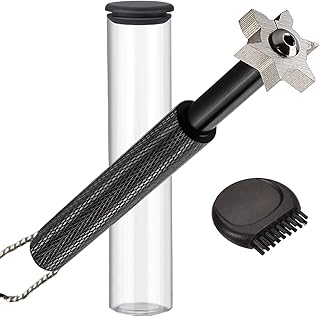 Golf Club Groove Sharpener Tool – 6-Head Cleaner for Wedges and Irons, Restore Backspin and Control – Golf Maintenance Kit with Brush for Improved Performance