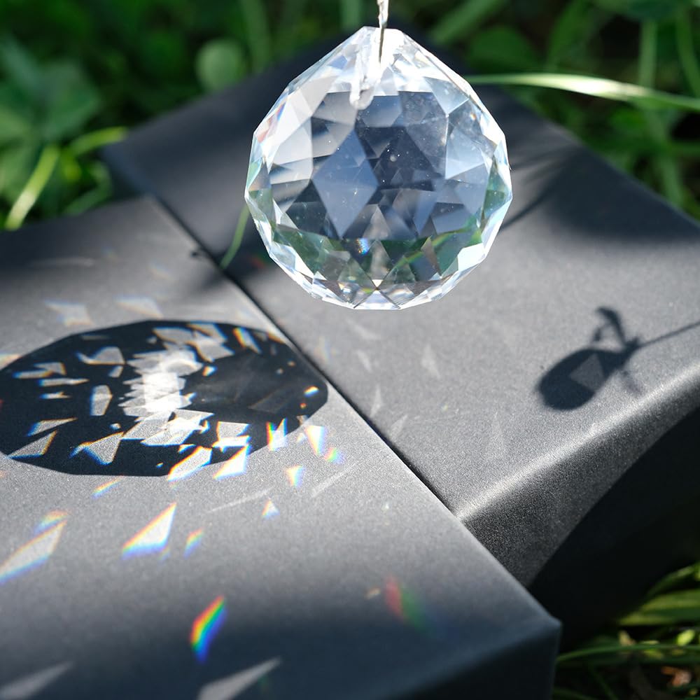Kristalle zum Aufhängen, 20 Stück Sonnenfänger Kristall, 20mm Prisma Kristall Hängend Glasprisma, Kristallkugel Prisma für Kronleuchter Anhänger, Fenster, Garten, Hochzeit Dekor