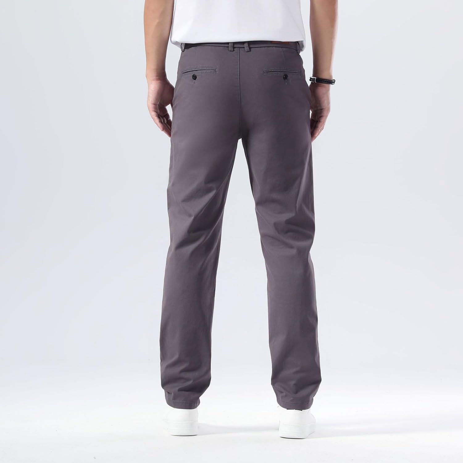 Plaid&Plain Men’s Slim Fit Khaki Pants Men’s Tapered Chino Pants - Image 2