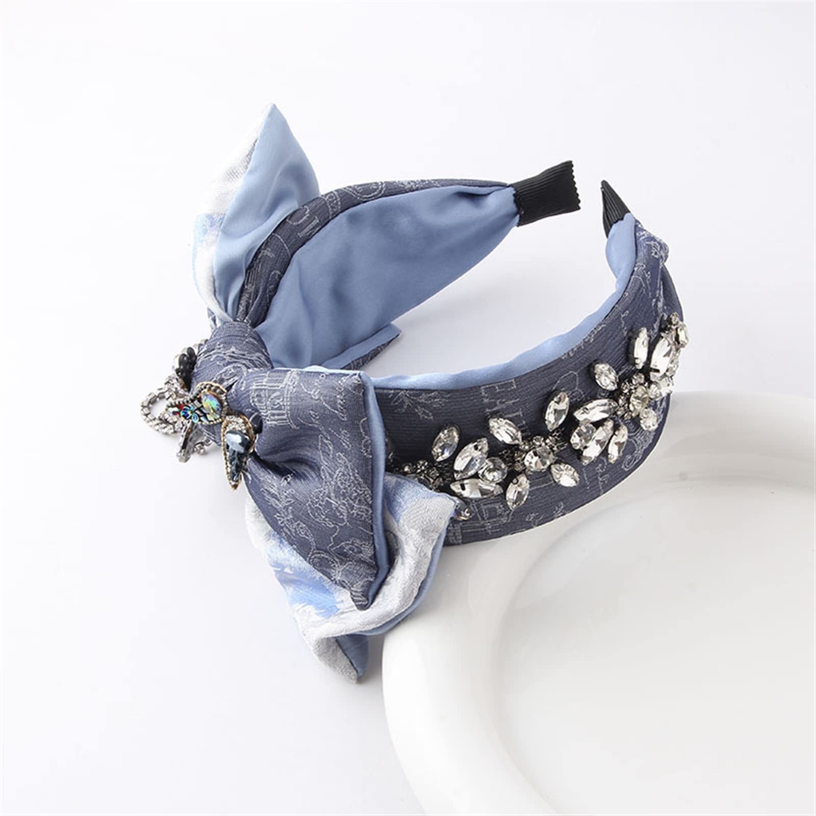 Haarreife Stirnbänder Handgemachte braune eingelegte Kristall-Strasssteine ​​große Blume Barock-Haarband for Frauen, die Elegante Haar-Accessoires heiraten Styling-Zubehör (Color : B)