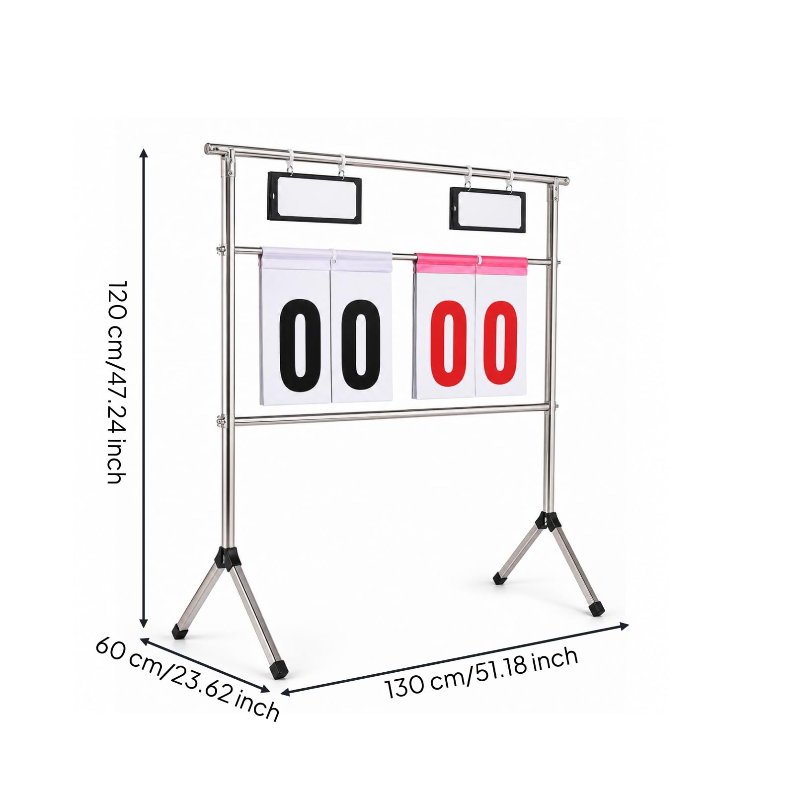 Sports Scoreboard Manuelles Anzeigeboard Zähltafel Punktetafel Klapptafel aus Edelstahl Und PVC mit Stabiler Basis Und Rutschfesten Füßen für Schule Verein Halle Training