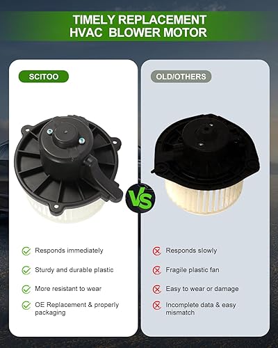 Vista 889 de SCITOO 700188 Reemplazo del motor del ventilador HVAC con jaula de ventilador para Toyota Tacoma 2005-2015, reemplazo OE - 87103-04043, 87103-04044