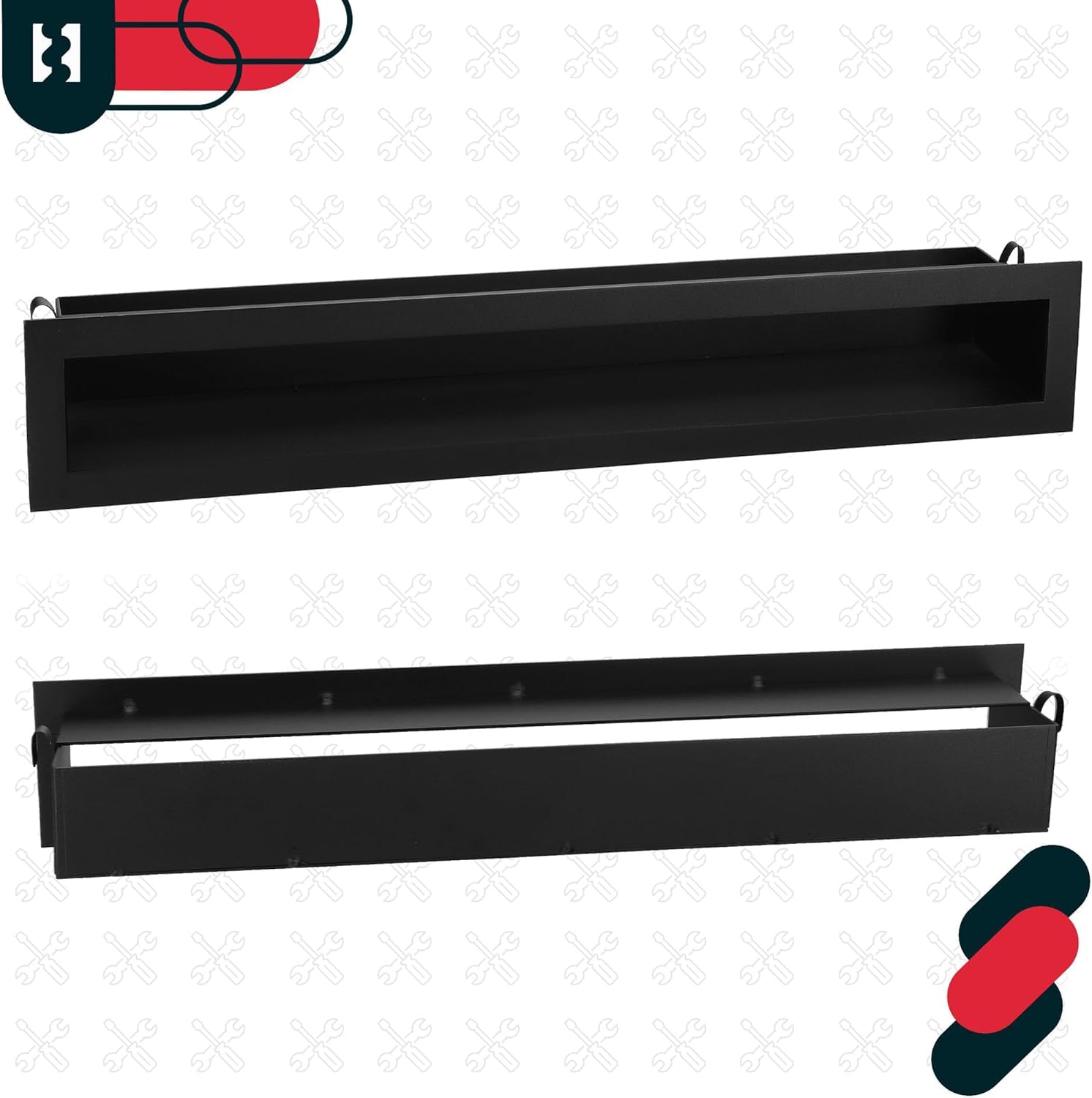 KOTARBAU® Rejilla Ventilacion - Acero Revestido - 60 cm - Negro - Rejilla Ventilacion Chimenea - Resistente Calor - Moderna Decorativa