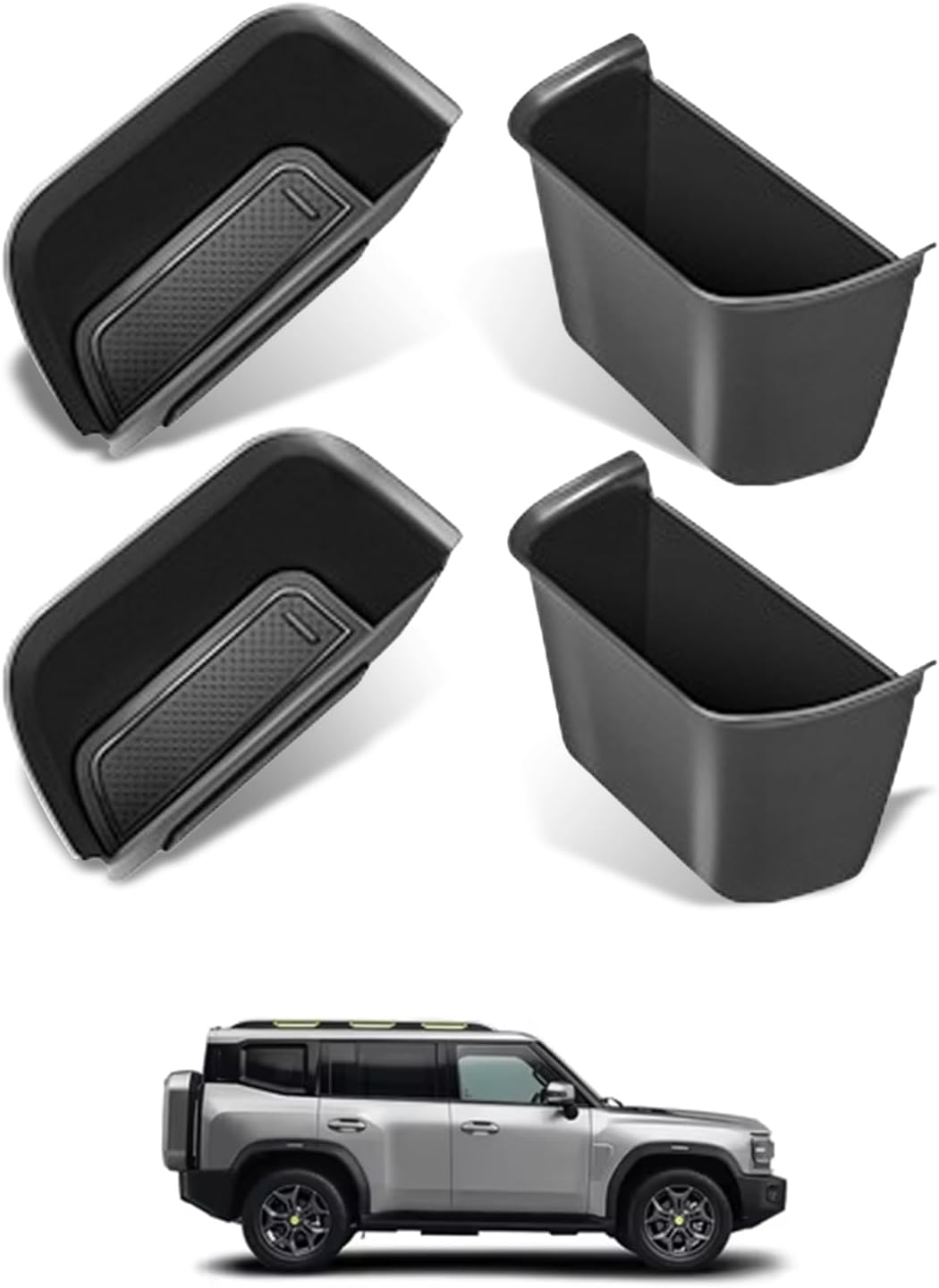 Jetour Traveler T1 & T2 Storage Accessories | Armrest Box | Door Storage Boxes | 4 Pcs | Black