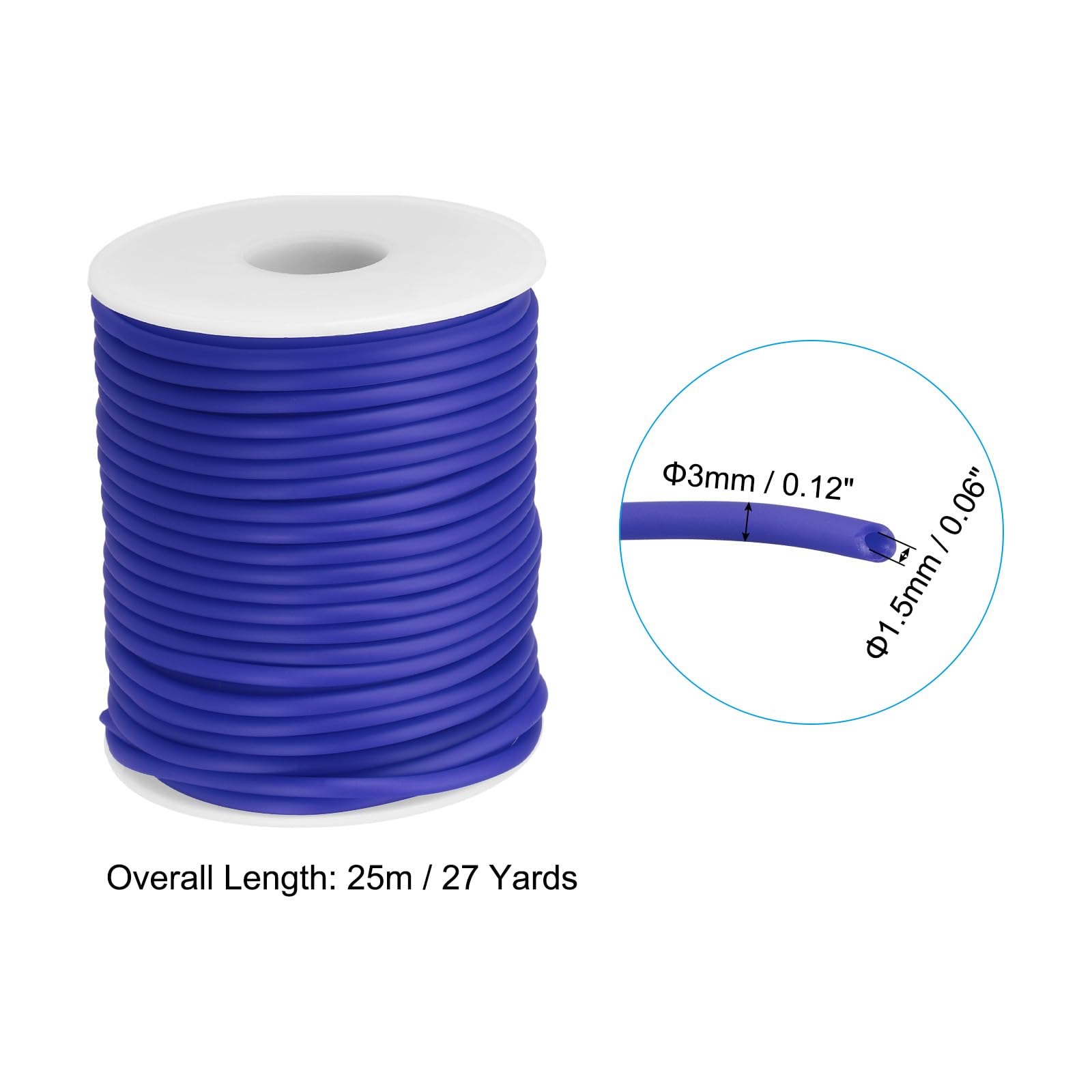 PATIKIL Hollow Pipe Rubber Cord 27 Yards 3mm - Image 2