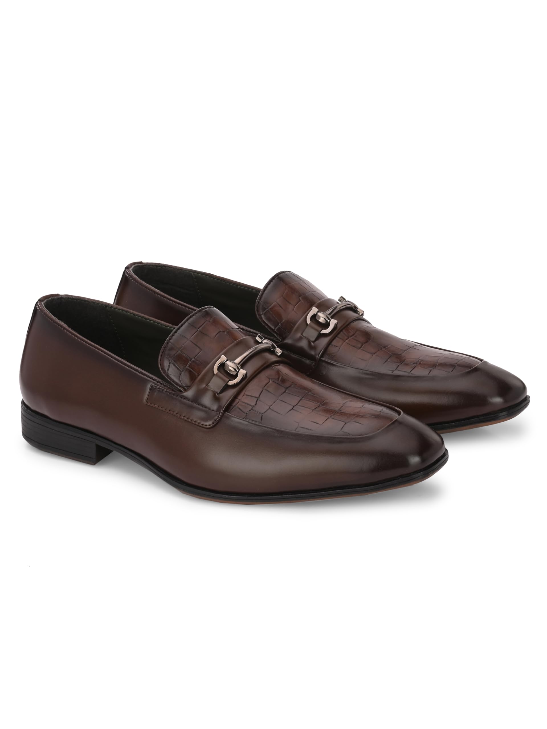San Frissco Polyurethane Textured Formal Loafers Regular Styling Cushioned Footbed/Comfortable Fashionable Stylish Flexible for Men/Size : 10 (Brown) (B0D4HNKGYX) Amazon Price History, Amazon Price Tracker