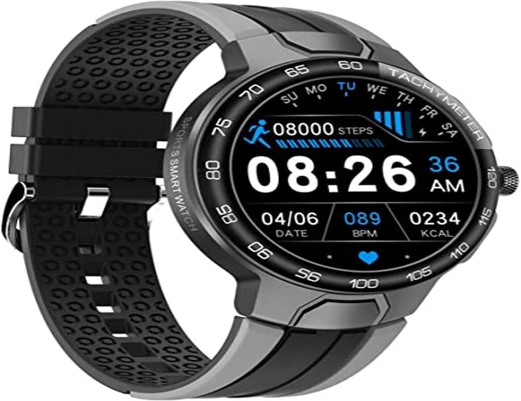 Men Smart Watch with Blood Pressure Oxygen Monitor,24 Modes of Exercise, Heart Rate Detection, Self-Defined Time Interface 6 Kinds of Mechanical Movement Style Theme Ui Dial Display