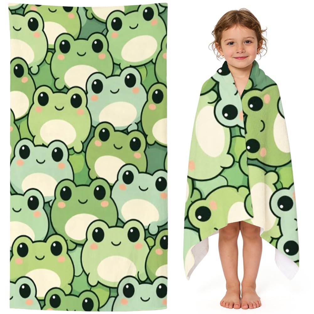 Fcxvxcl Color-6 Frog Beach Towel Kids Bath Towel Microfibre Towels Lightweight Compact And Quick Drying Travel Summer Wash Cloth For Outdoor, Bath, Swimming 70X150cm